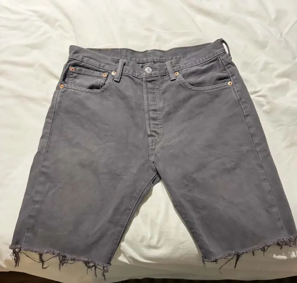 Levi's 501 Original Grey Denim Cut-Off Shorts